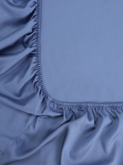 Простыня на резинке 2-спальная SL Home, 160200+30 см, синяя, перкаль - Sima-land home фото 5