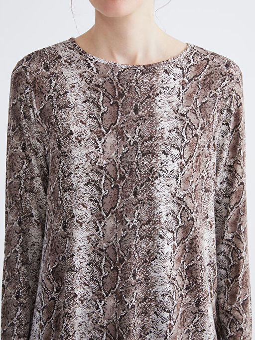 Bisiklet Yaka Desenli Bluz