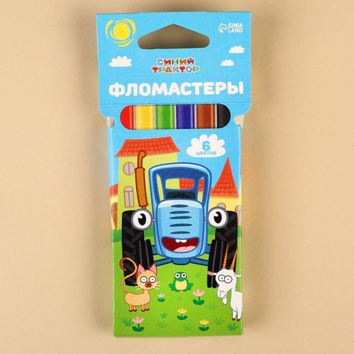 Фломастеры Синий трактор, 6 цветов, вентилируемый колпачок  фото 5