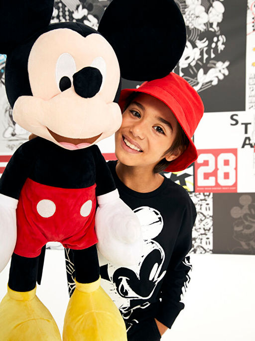 Bisiklet Yaka Mickey Mouse Bask?l? Uzun Kollu Pamuklu Erkek ?ocuk Ti??rt - Waikiki фото 3