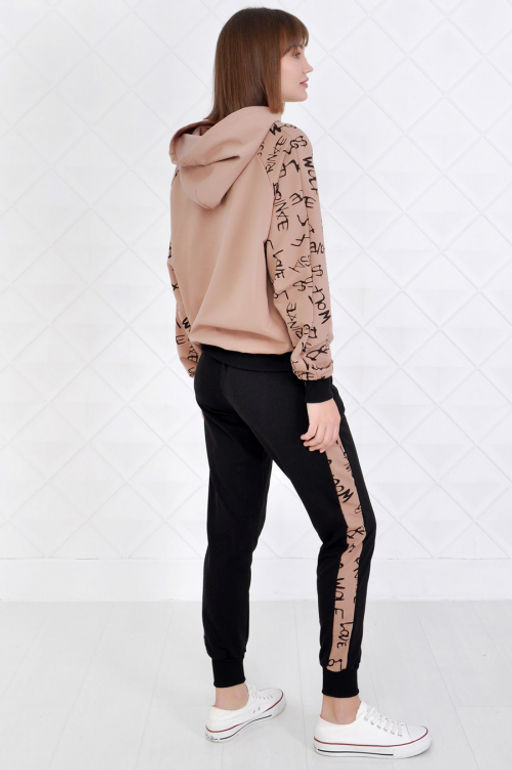 Арт. 2351 Костюм с брюками женский 44-52 (5 шт) Цвет:верх- кэмел, черный, низ- кэмел, черный - Калинка фото 29