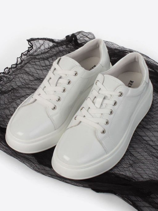 05-PDD215-2 WHITE Кроссовки женские (натуральная кожа)