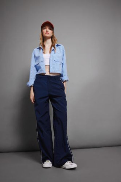 Coool Wide Leg Genis Bol Paca Normal Bel Pantolon Cepli Serit Detayl?