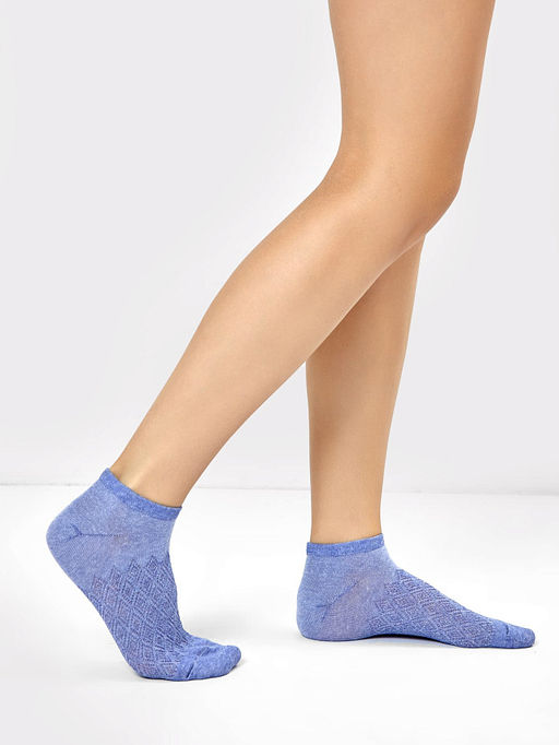 Цена за 5 пар! Носки женские ажурные фиолетовые