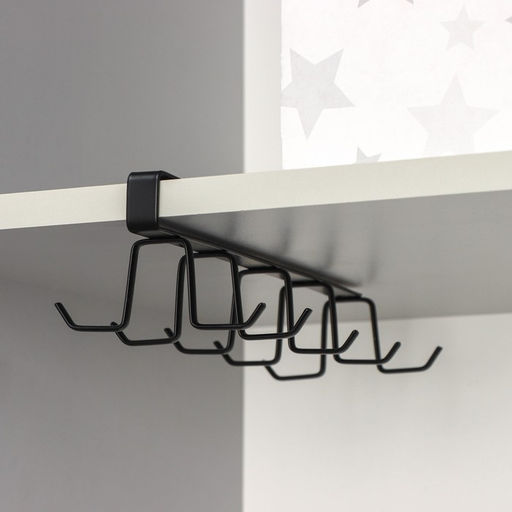 Держатель для кружек подвесной Доляна, на 12 предметов, чёрный