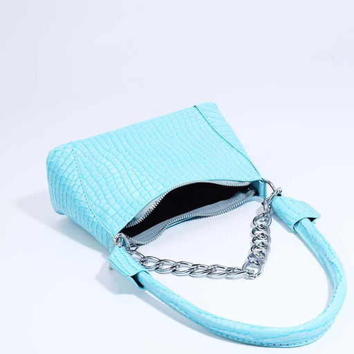 Сумка-багет на молнии, цвет голубой - Simaland фото 5
