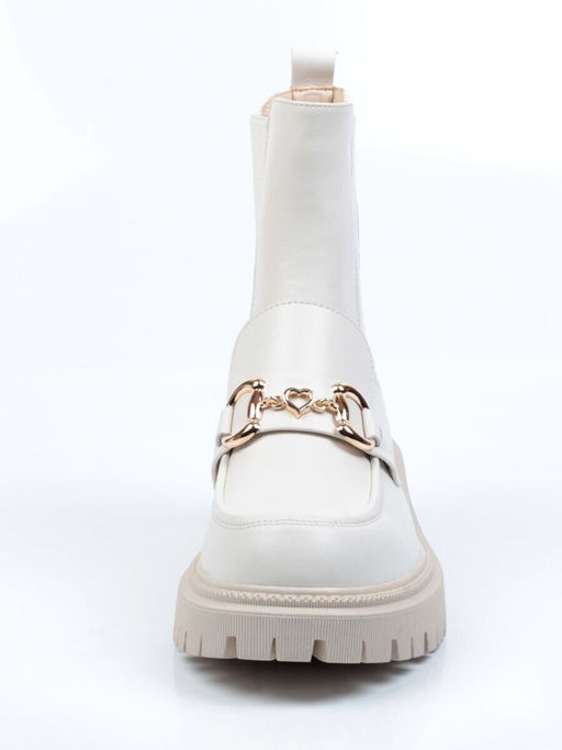 01-5273-2 WHITE Ботинки демисезонные женские (натуральная кожа, байка)