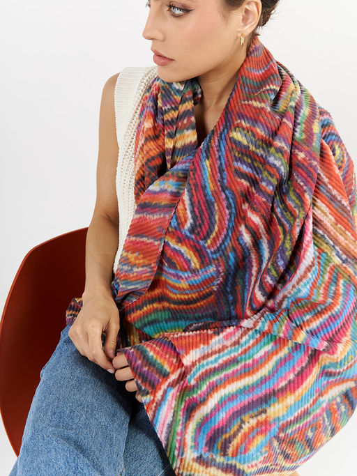 Большой, мягкий, тонкий и очень нежный двусторонний палантин с рисунком - Tantino фото 3