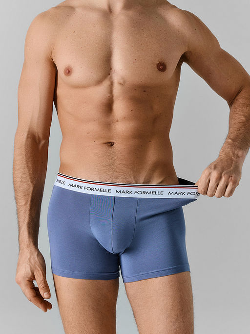 Цена за 2 штуки! Трусы боксеры мужские синие - Mark formelle фото 4