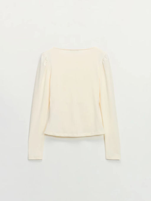 Приталенный лонгслив с драпировкой / Zarina  фото 3