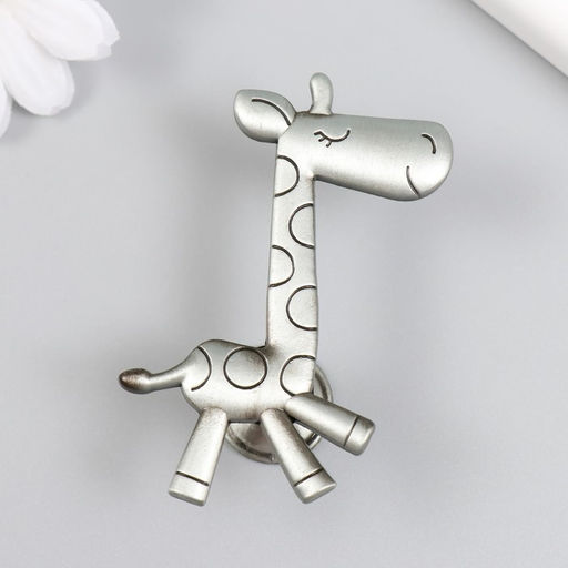 Ручка для шкатулки металл «Жираф», состаренное серебро, 7.7×5.5×2.3 см