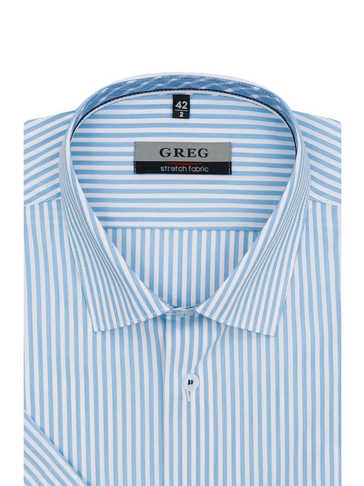 Сорочка мужская короткий рукав GREG 211/207/0226/Z/1p STRETCH  фото 2