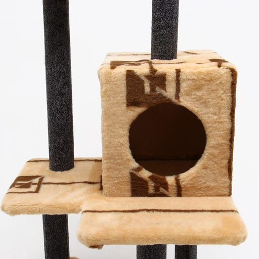 Комплекс для кошек с когтеточкой «Лестница», 56×52×140 см, ковролин, микс цветов