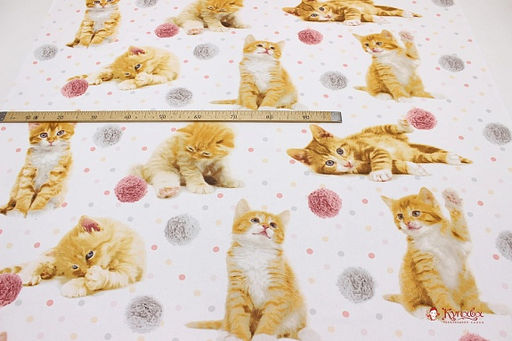 Перкаль Котенок Рыжик, ш.1.5м, хлопок-100%, 110гр/м.кв - Купава фото 2