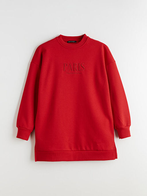 Oversize Kad?n Kal?n Sweatshirt Tunik
