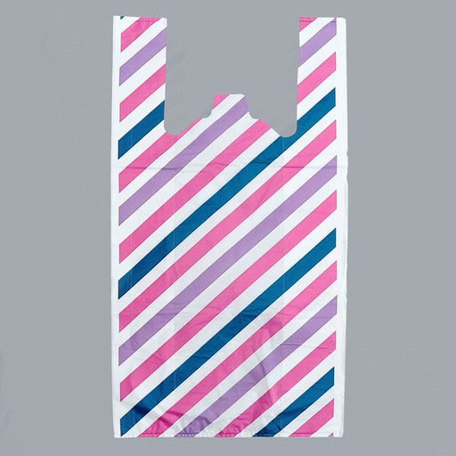 Цена за 100 шт. Пакет «Параллели», полиэтиленовый, майка, 40×80 см, 22 мкм