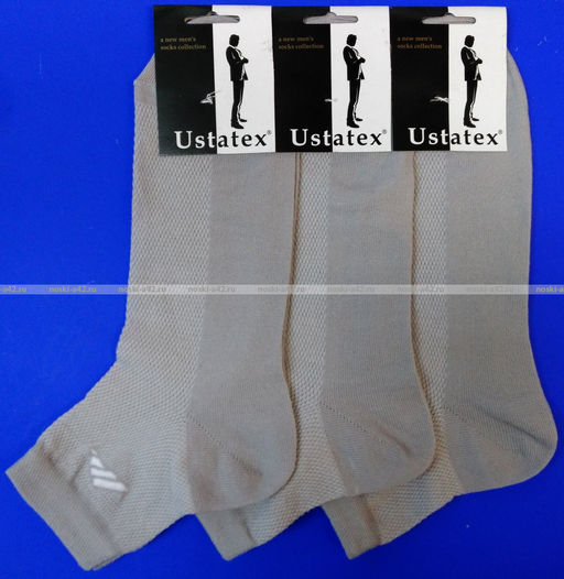 Цена за 10 пар. ЮстаТекс носки мужские укороченные спортивные 1с19 сетка серые