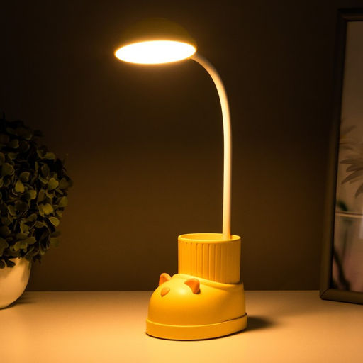 Лампа настольная «Ботинок кот» LED 3 режима 3 Вт USB органайзер желтый 8×11×31 см RISALUX