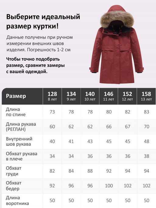 Парка зимняя подростковая для девочки с капюшоном и мехом бордового цвета 9534Bo