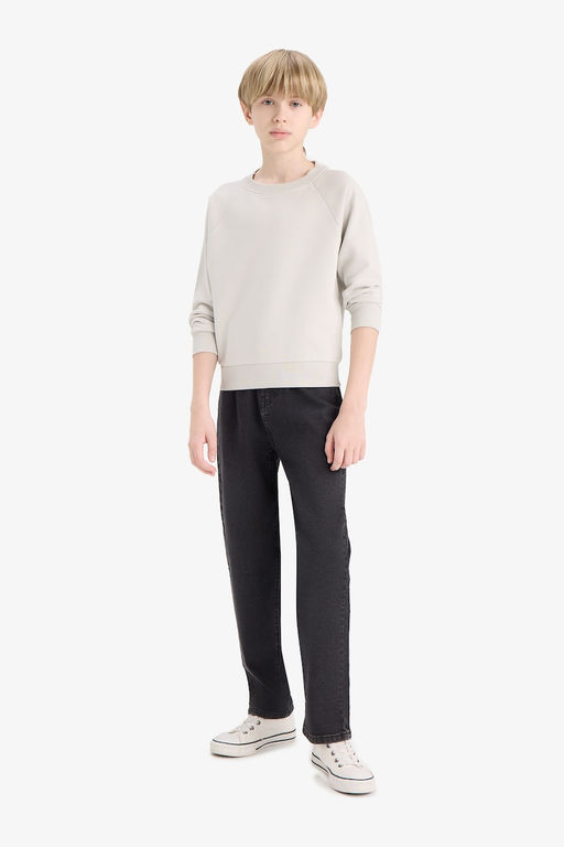 Bisiklet Yaka Basic D_z Okul Sweatshirt Erkek _ocuk - Defacto фото 2