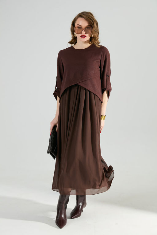 Платье NIKVA н740-21 шоколад  фото 10