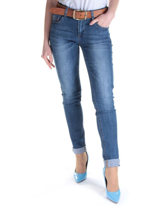 D368 BLUE Джинсы зауженные женские DIOVES