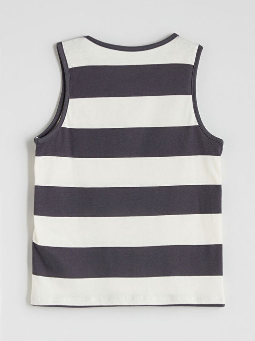 Bisiklet Yaka ?izgili Erkek ?ocuk Atlet