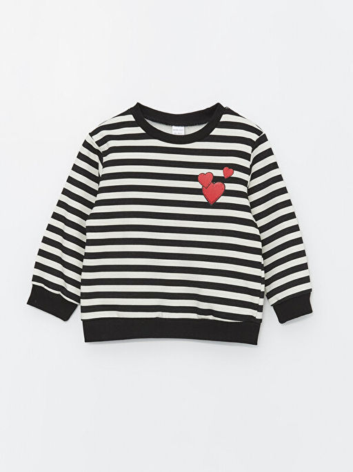 Bisiklet Yaka Uzun Kollu Bask?l? K?z Bebek Sweatshirt 2li - Waikiki фото 2