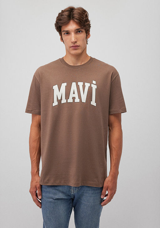 Mavi Logo Bask?l? Kahverengi Tisort  фото 3