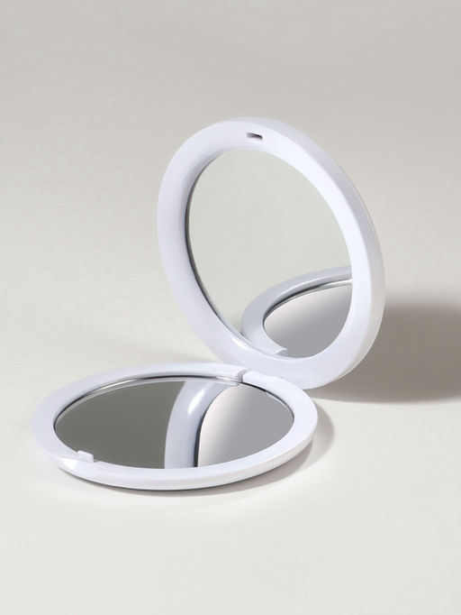 Зеркало складное «Витраж», d=7.3 см, с увеличением х2, белое/оранжевое