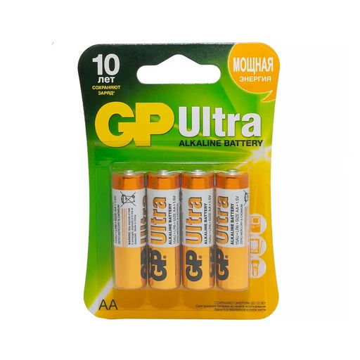 Набор батареек 4 шт GP Ultra Alkaline алкалиновые GP15AU-CR4Ultra AA 10628 (цена за 1шт-27,25 )