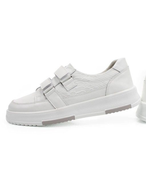 03-C138-9 WHITE Полуботинки спортивные женские (натуральная кожа)