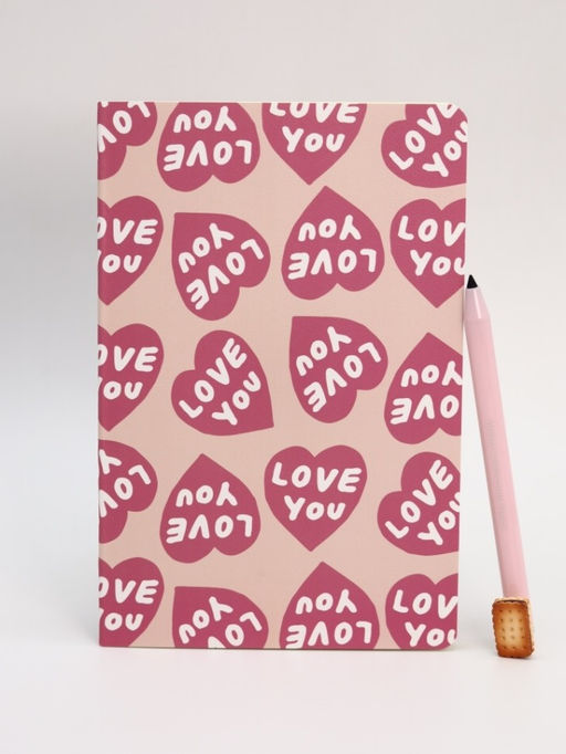 Блокнот (А5) "Love writings hearts", pink (14.5х21 см)