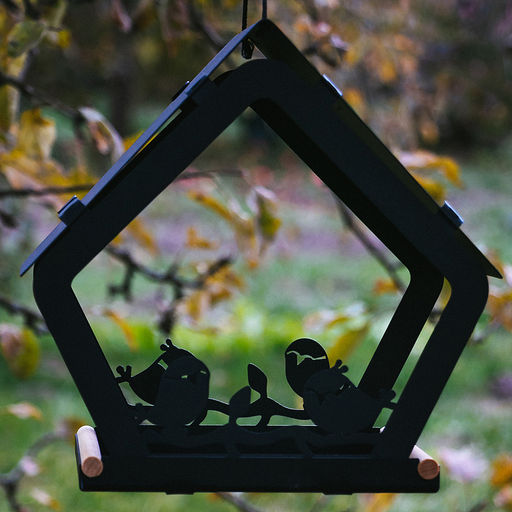 Кормушка для птиц металлическая Птичий дворик 28,5х20х37см, черный (Россия) - Домашняя мода фото 4