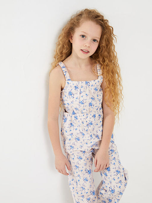 Kare Yaka Desenli Ask?l? K?z ?ocuk Tulum - Waikiki фото 3