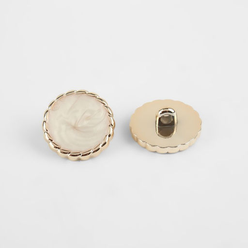 Цена за 3 шт. Набор пуговиц на ножке, d = 21,5 мм, 5 шт, цвет белый/золотой