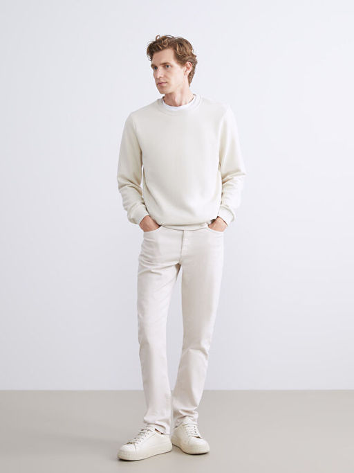 Bisiklet Yaka Erkek Sweatshirt