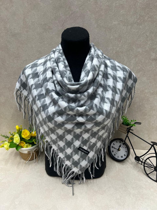 Платок в клетку из кашемира, мультицвет