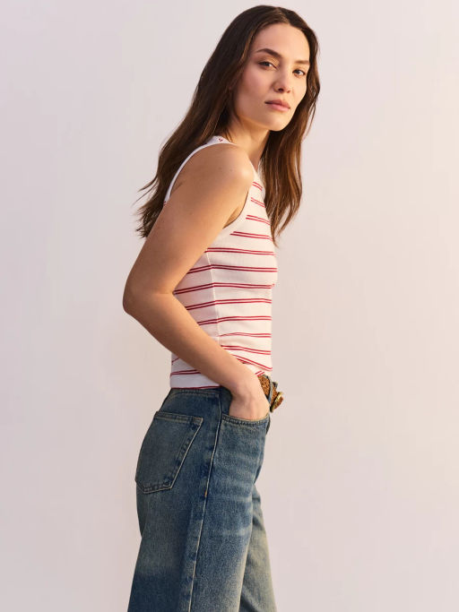 топ из плотного хлопка в рубчик ZR2606013405-246 / Zarina  фото 2