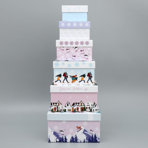 Набор подарочных коробк 6 в 1 С Новым годом, 10 10 6 20 20 11 см - Дарите счастье фото 5