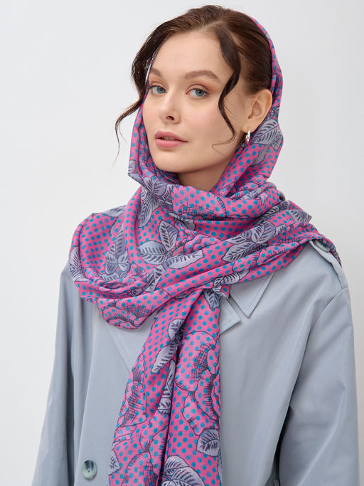 Большой, красивый двусторонний палантин с рисунком в стиле арт-деко - Tantino фото 5