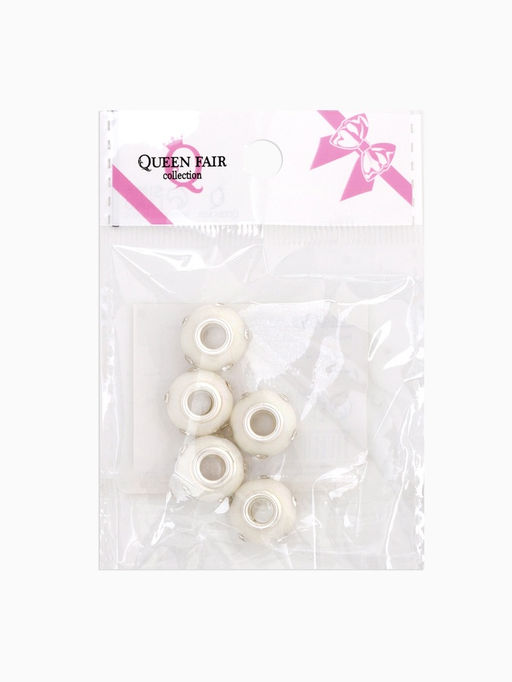 Цена за 5 шт. Шарм бусина «Диоды», для творчества, белые в серебре