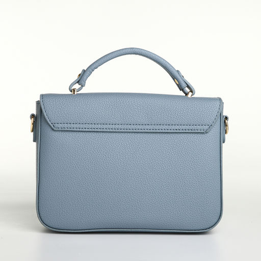 Сумка женская мессенджер TEXTURA на клапане, 23×6×17 см, голубая