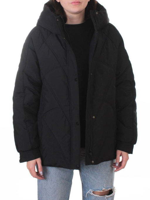 9913 BLACK Куртка зимняя женская (150 гр. холлофайбер)