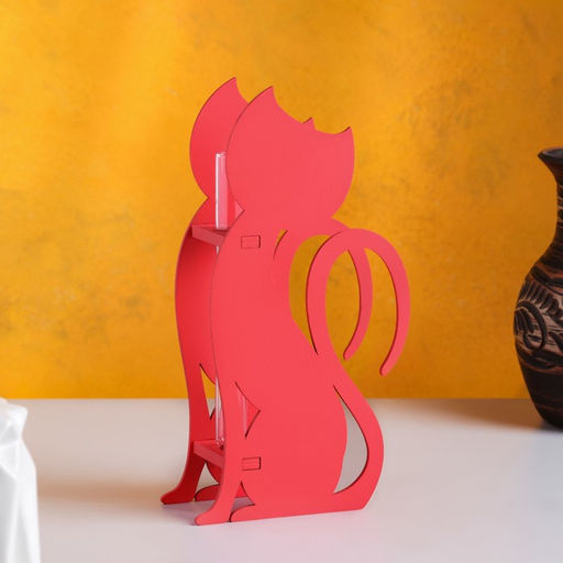 Кашпо деревянное 135.224.5 см с 1 колбой Кошка, розовый Дарим Красиво  фото 2