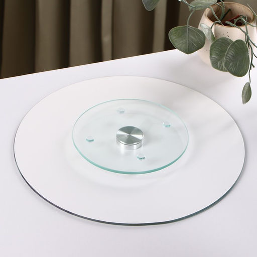 Подставка для торта Доляна «Розы в шоколаде», d=32 см, вращающаяся, стекло, разноцветнаяㅤ