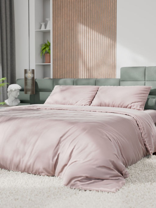 Постельное бельё 1.5-спальное «Этель», тенсель, пудра