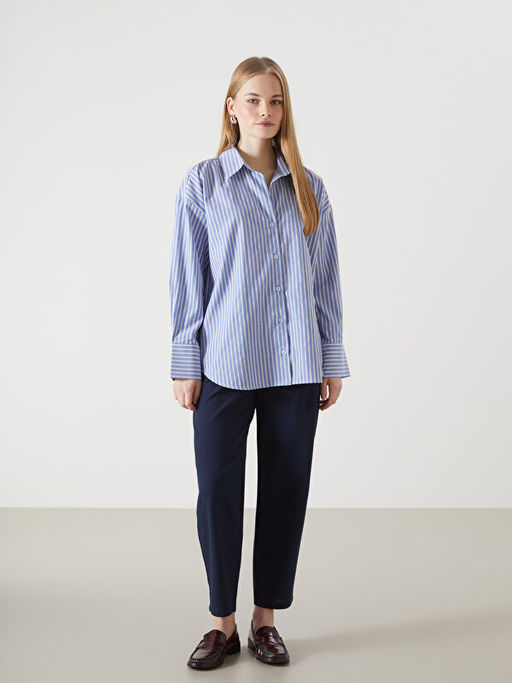 ?izgili Oversize Poplin Kad?n G?mlek