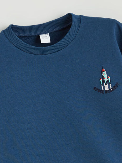 Bisiklet Yaka Nak??l? Erkek ?ocuk Sweatshirt