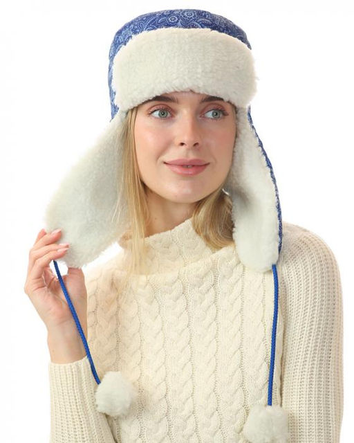 Аксессуар Шапка ALTRO ушанка арт.1306-09/ПБ синий узор